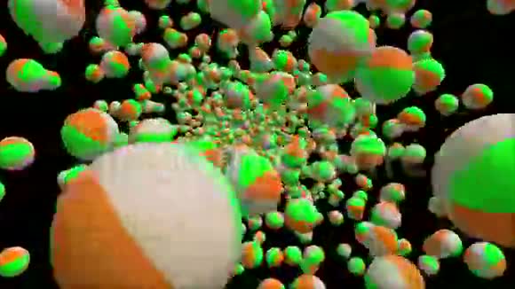 在相机上飞行彩色玩具球视频的预览图