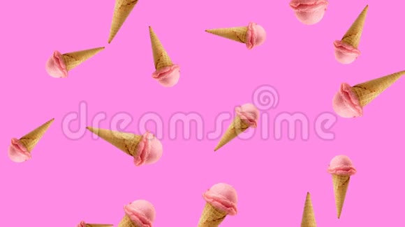 抽象多彩的冰淇淋动画视频的预览图
