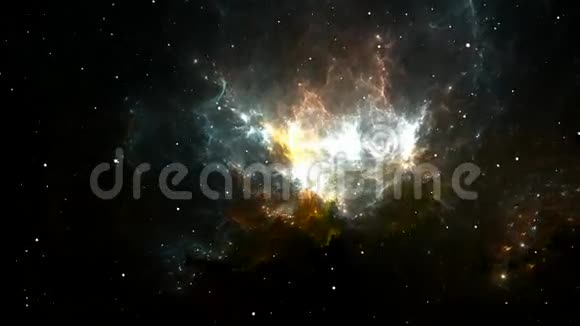 穿过不断扩大的星云和深空的星域视频的预览图