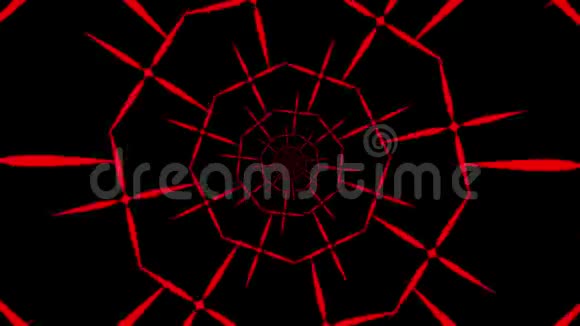 红色循环改变黑色背景的形状视频的预览图