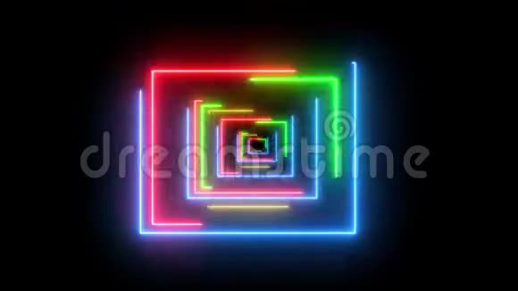方形复古HUD与霓虹灯发光视频的预览图