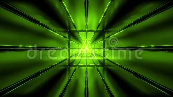 绿色线框隧道背景壁纸3d渲染vjloop视频的预览图