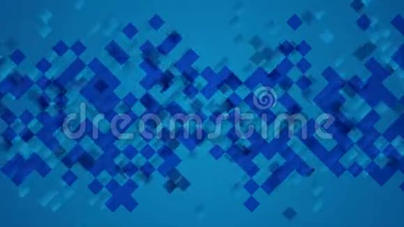 抽象深蓝色移动方块动画背景视频的预览图