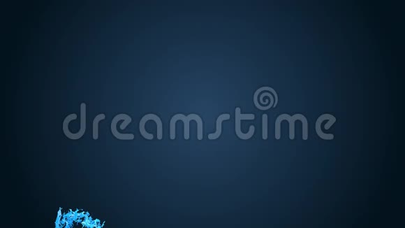 4k蓝色飞溅移动通过相机慢动作的卡通风格以LumaMatte为的液体三维动画视频的预览图