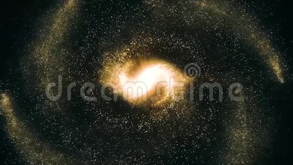 旋转螺旋星系深空间探索宇宙中有恒星和星云的星系的动画视频的预览图