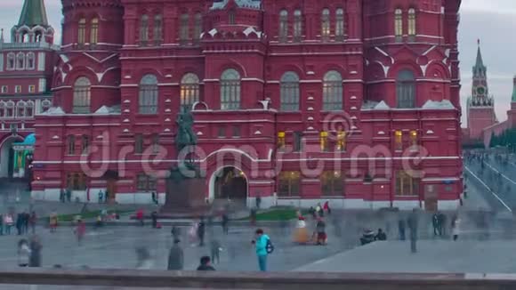红色广场上的历史博物馆莫斯科俄罗斯视频的预览图