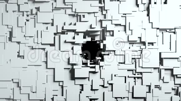 黑白立方体屏幕擦拭过渡与阿尔法通道3D动动画视频的预览图
