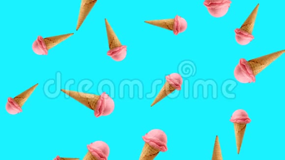 抽象多彩的冰淇淋动画视频的预览图