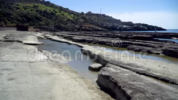 土耳其安塔利亚省GazipasaKoru海滩的自然岩层视频的预览图