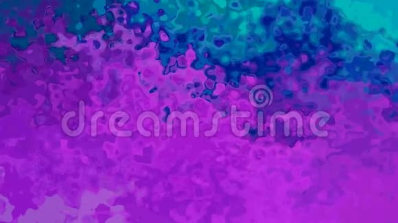 无缝循环视频水彩颜料效果紫紫薰衣草蓝色视频的预览图