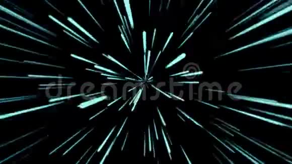 抽象宇宙背景4k蓝色霓虹灯发光的光线和线条在运动循环动画视频的预览图