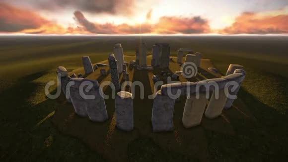巨石阵的空中景色视频的预览图