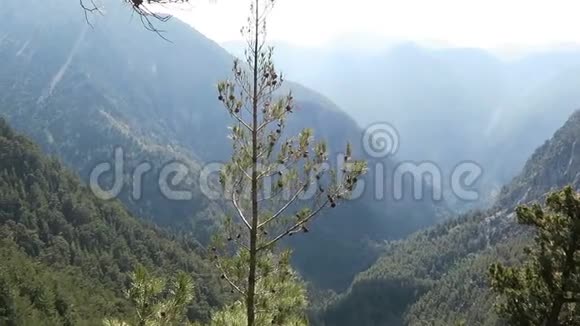 在希腊克里特岛穿过撒马利亚峡谷小径穿过莱夫卡奥里山脉走向大海视频的预览图