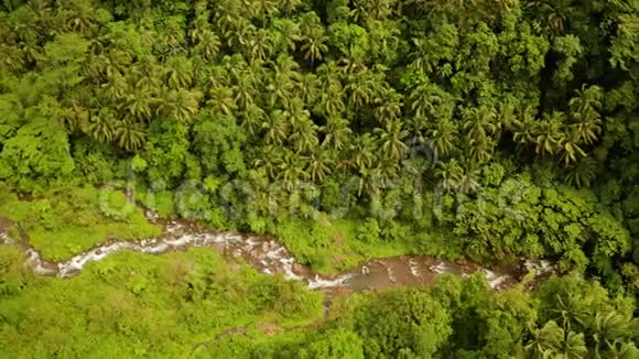 河流在山区丛林中流淌菲律宾卡米吉因视频的预览图