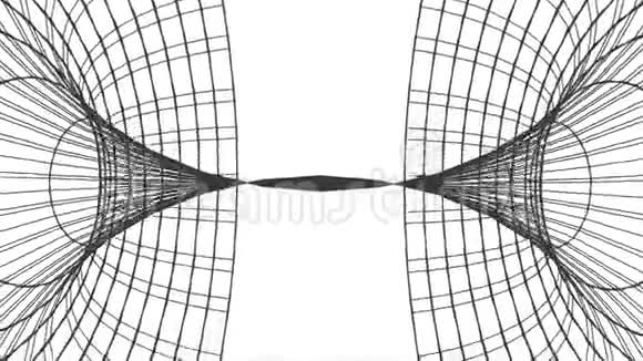 虫洞隧道抽象绘图多边形软移动无缝环运动图形动画背景新质量视频的预览图