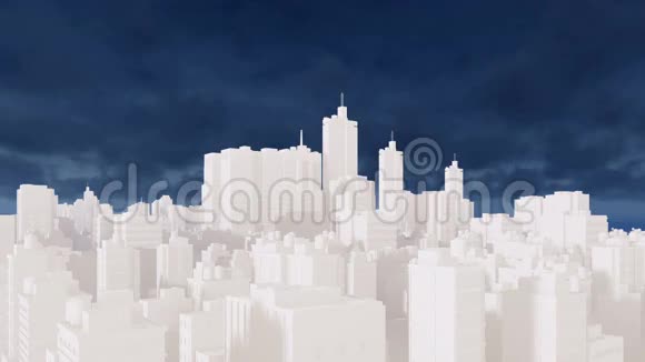抽象的白色城市景观和蓝天4K视频的预览图