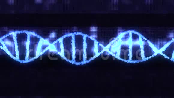 DNA螺旋分子旋转数字干扰噪声闪光屏幕动画背景新质量美丽视频的预览图
