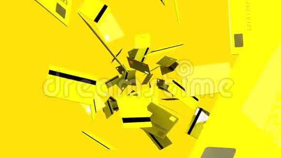 黄色背景上的黄色信用卡视频的预览图
