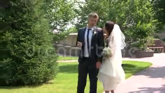 新郎新娘在公园视频的预览图