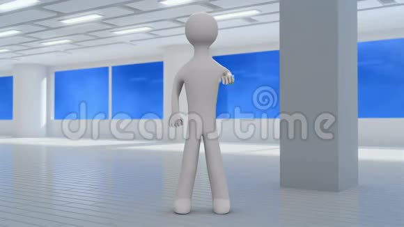 3D男子在健身房锻炼双手前景循环4k视频的预览图