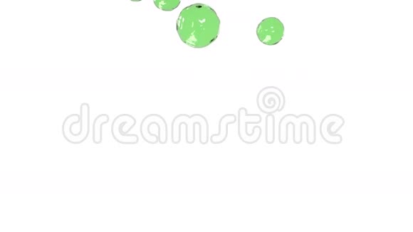 绿色的水滴在白色的表面上缓慢地运动彩色的水视频的预览图