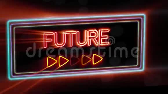 未来绚丽多彩的霓虹灯板背景视频的预览图