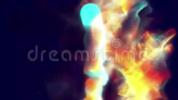 在黑暗中燃烧的粒子三维动画循环视频的预览图