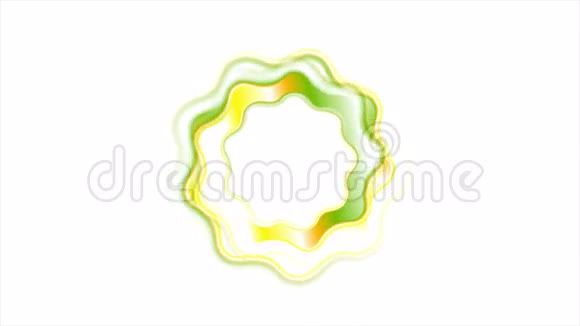 黄绿色的波浪形环形视频动画视频的预览图