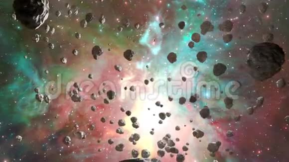 流星飞过星云抽象循环背景视频的预览图