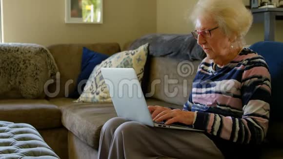 客厅里有台手提电脑的老女人视频的预览图