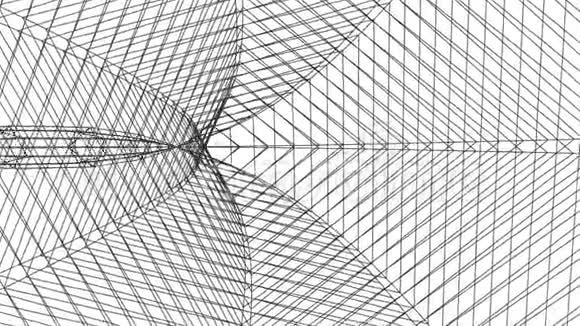网格网蜘蛛网隧道抽象绘图多边形运动图形无缝循环动画背景新质量视频的预览图