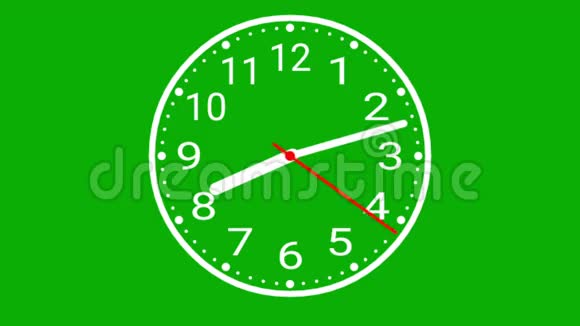 具有绿色屏幕背景的模拟时钟视频的预览图