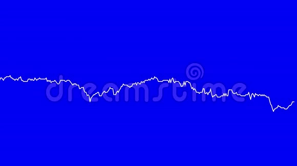 股票市场投资交易蓝色背景图上的白线图视频的预览图
