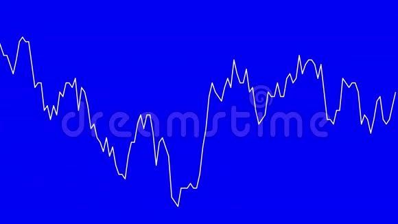 股票市场投资交易蓝色背景图上的白线图视频的预览图