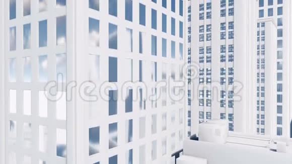 白色高层建筑倾斜拍摄视频的预览图