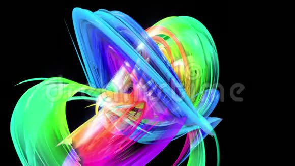 五颜六色的条纹在圆形的形成中扭曲多种颜色视频的预览图