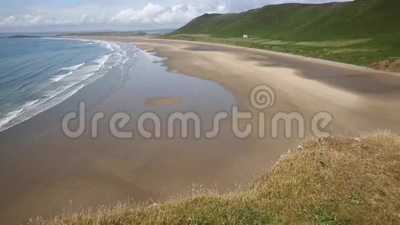罗西里海滩高尔半岛南威尔士联合王国PAN视频的预览图