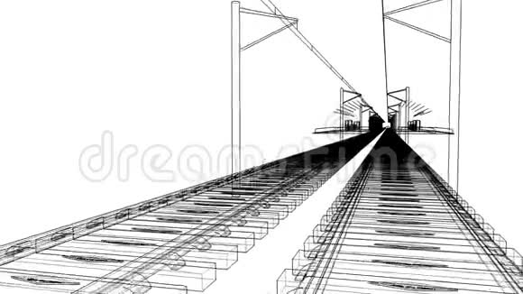 地铁电车或铁路运输的地面站摄像机穿过整个车站的空间视频的预览图