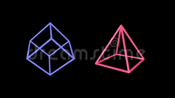 立方体和金字塔边缘旋转视频的预览图