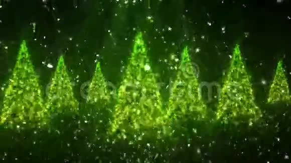 圣诞新年树闪光1圈背景视频的预览图