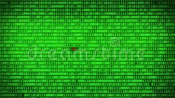 绿色二进制码墙显示身份数据矩阵背景视频的预览图