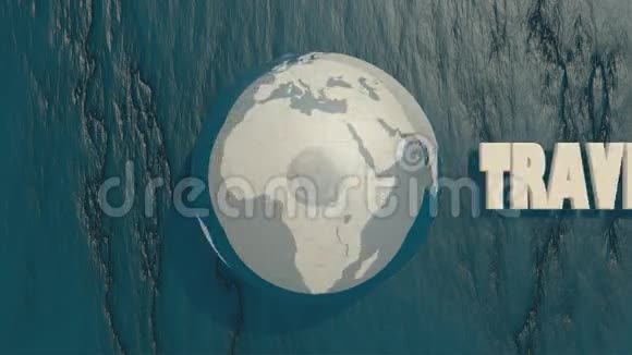 旅游词汇在地球透镜下移动视频的预览图