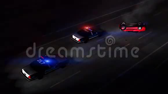 事故现场警车HD循环视频的预览图