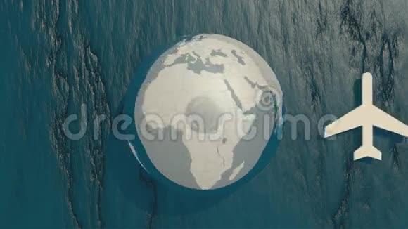 旅行图标在地球仪镜头下移动视频的预览图