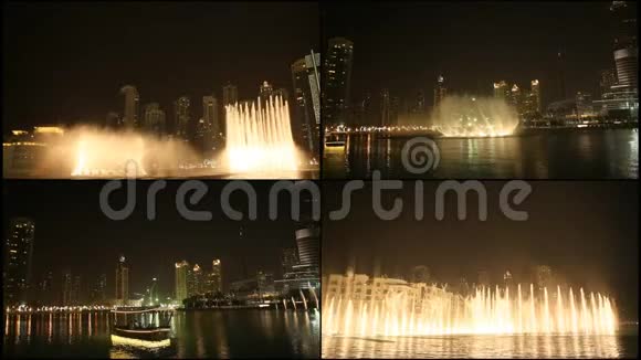 夜晚的迪拜喷泉视频的预览图