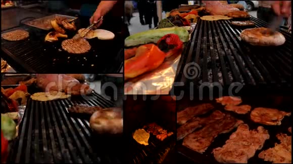 肉烤汉堡多屏视频的预览图