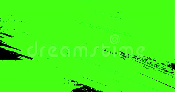 水墨水彩颜料在色度键绿色屏幕背景上的飞溅过渡视频的预览图