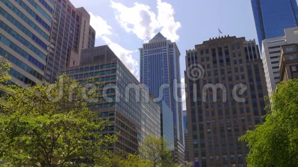 费城夏日城市著名建筑美国宾夕法尼亚州4k视频的预览图