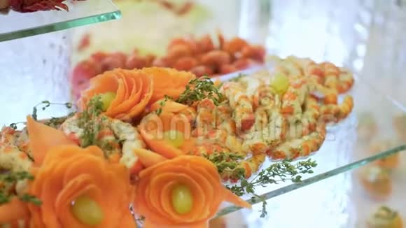 美食烹饪自助晚餐餐饮美食庆祝会理念视频的预览图