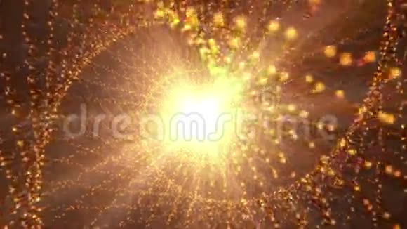 螺旋粒子和明亮的光背景视频的预览图